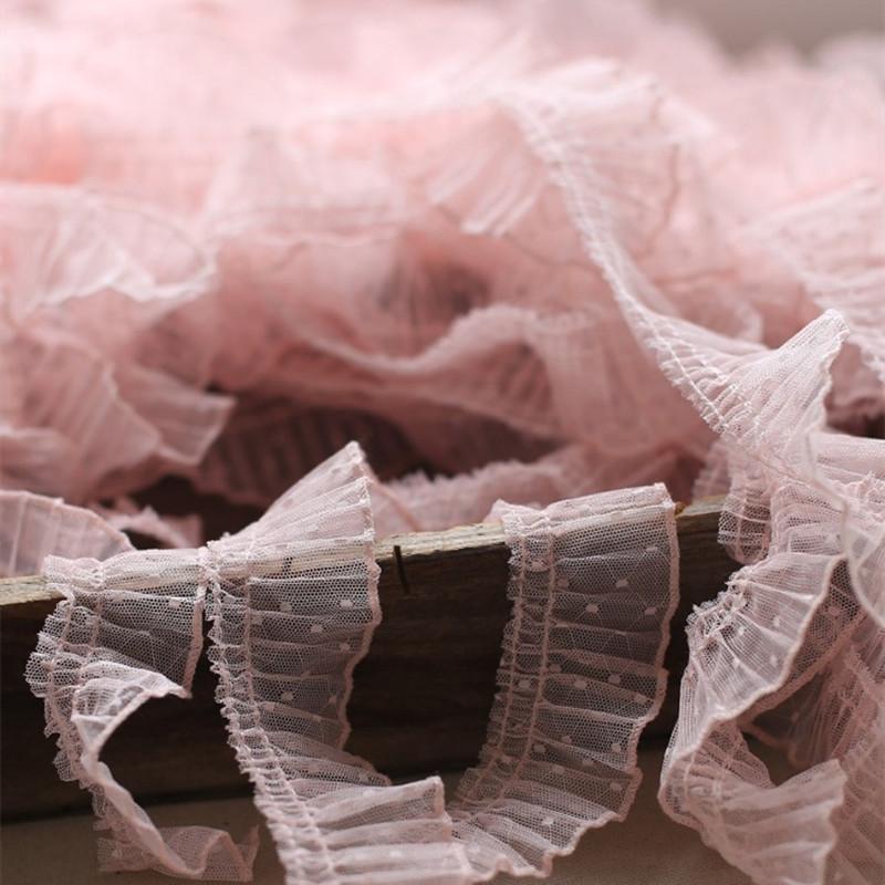 2024 Pliuri Volane Dantelă cu Buline DIY Rochie de Copii Fustă Manșete Tiv Decorare Cusături Textil de Casă Pernă Coș de Depozitare Garnitură