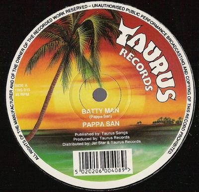 12inch Record PAPA SAN, MILO GUN - Batty Man / Rail Up TRS015 Taurus Records UK Reggae, Ska & Dub Used