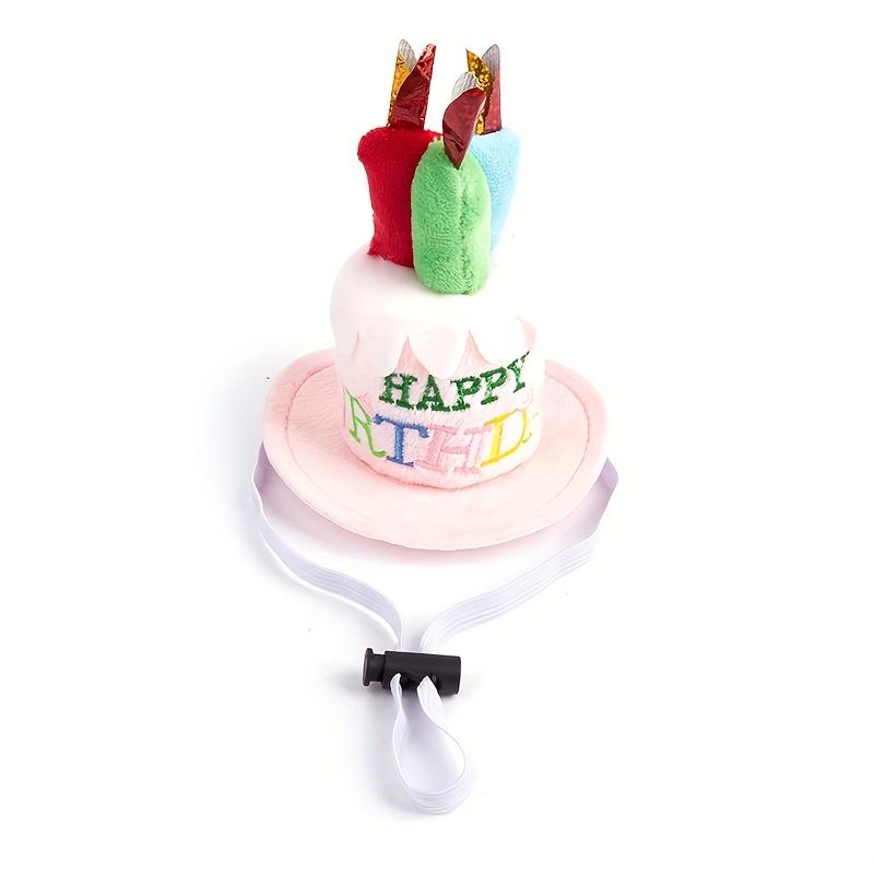 

Pet Birthday Hat with Cake & Candles - Colorful ..Design, 100% Polyester, Adjustable Strap for Small To Medium Dogs & Cats - All-Season XS