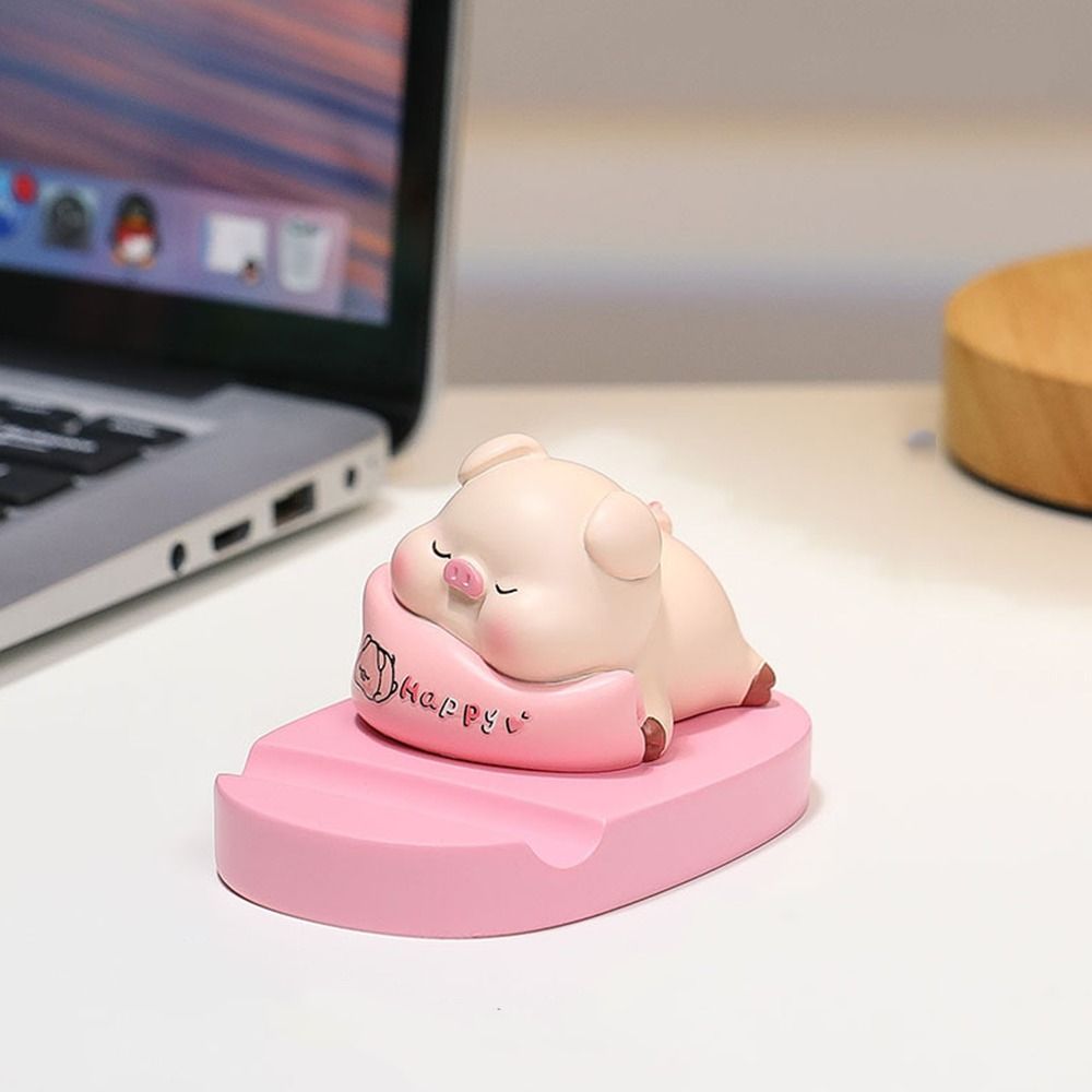Resin Doll Animal Phone Holder Support Phone Bracket Cute Doll Mobile Phone Stand Desk Decoration