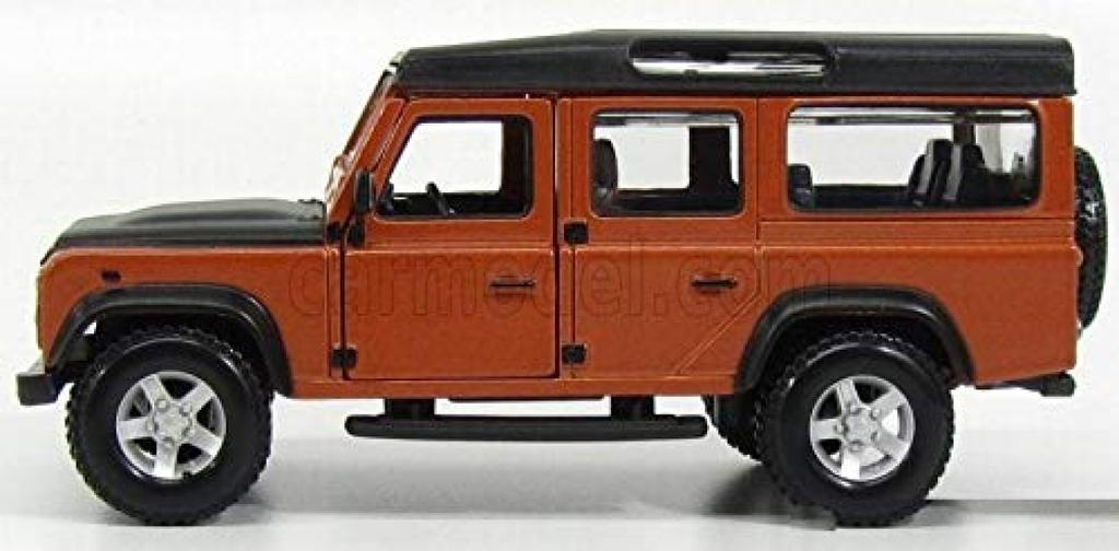 Burago Land Rover Scale Diecast Model Defender 110 Station Wagon 1995 1/32 Car (Orange)