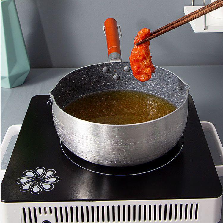 Snow Flat Pot Wheat Rice Stone Milk Pot Non Stick Pot Small Pot Commercial Complementary Food Pot Boiled Noodles Soaked Noodles Pot