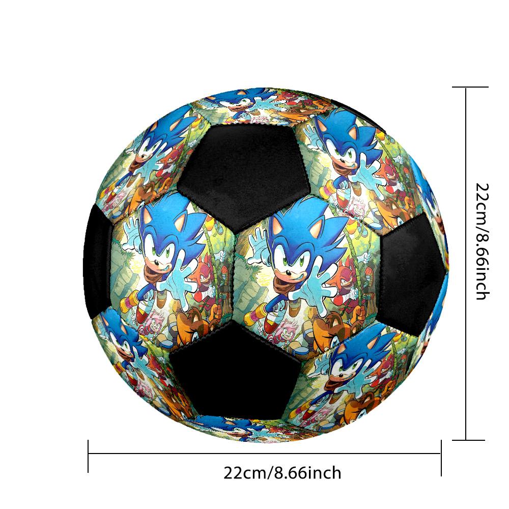 Sonic the Hedgehog Soccer Ball Colorful All Ages Machine Stitched PVC Competition Ready Durable High-Bounce.SIZE5