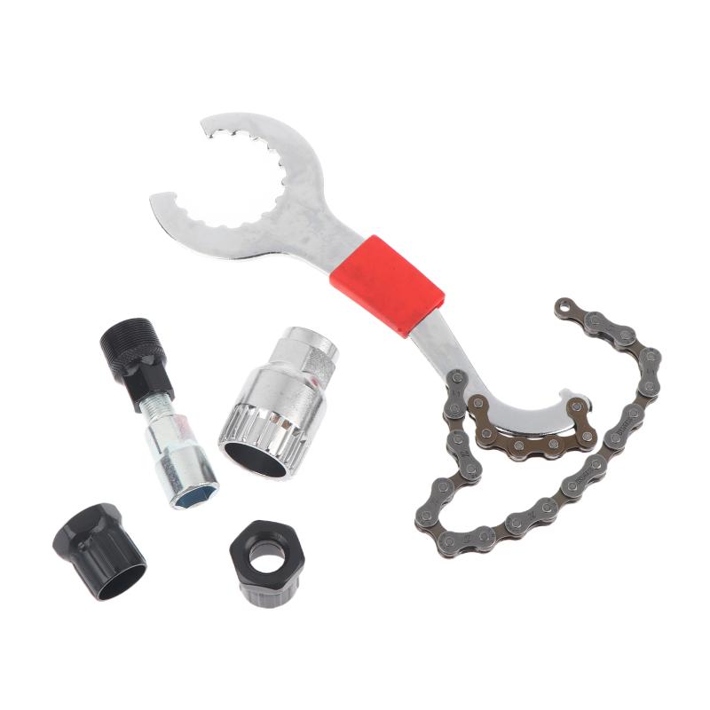 Bicycle Repair Tool Kit Mountain Road Bike Chain Whip Pedal Wrench Crank Puller Removal Multi-Function Bike Maintenance Set