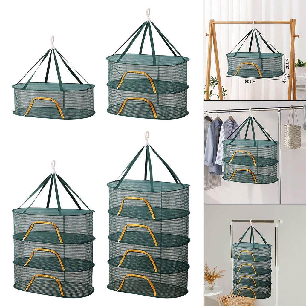 Fishing Drying Net Large Capacity Dryer Foldable Lightweight Multifunction Hanging Mesh Net for Tea Spices Fruits Tableware Meat