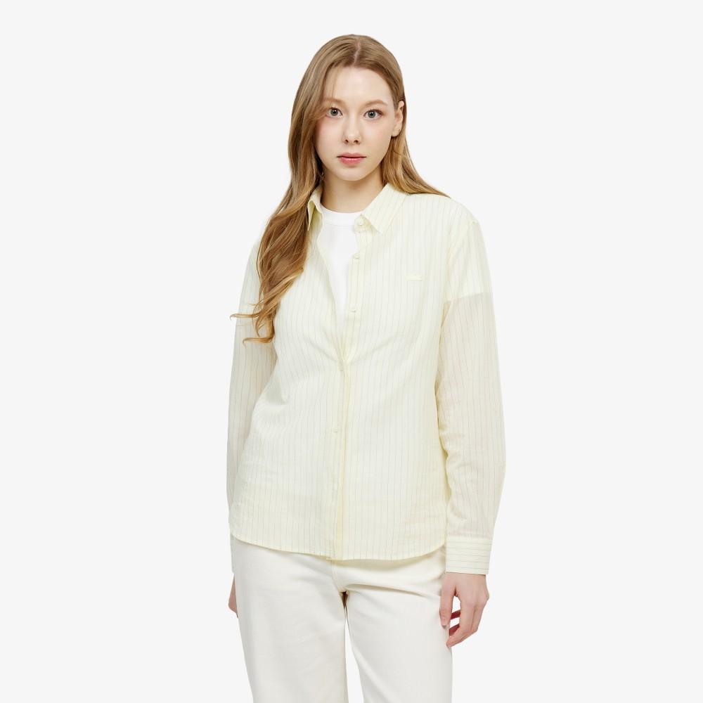[lacoste] Женская прозрачная хлопковая полосатая рубашка CF871E-56G107 34