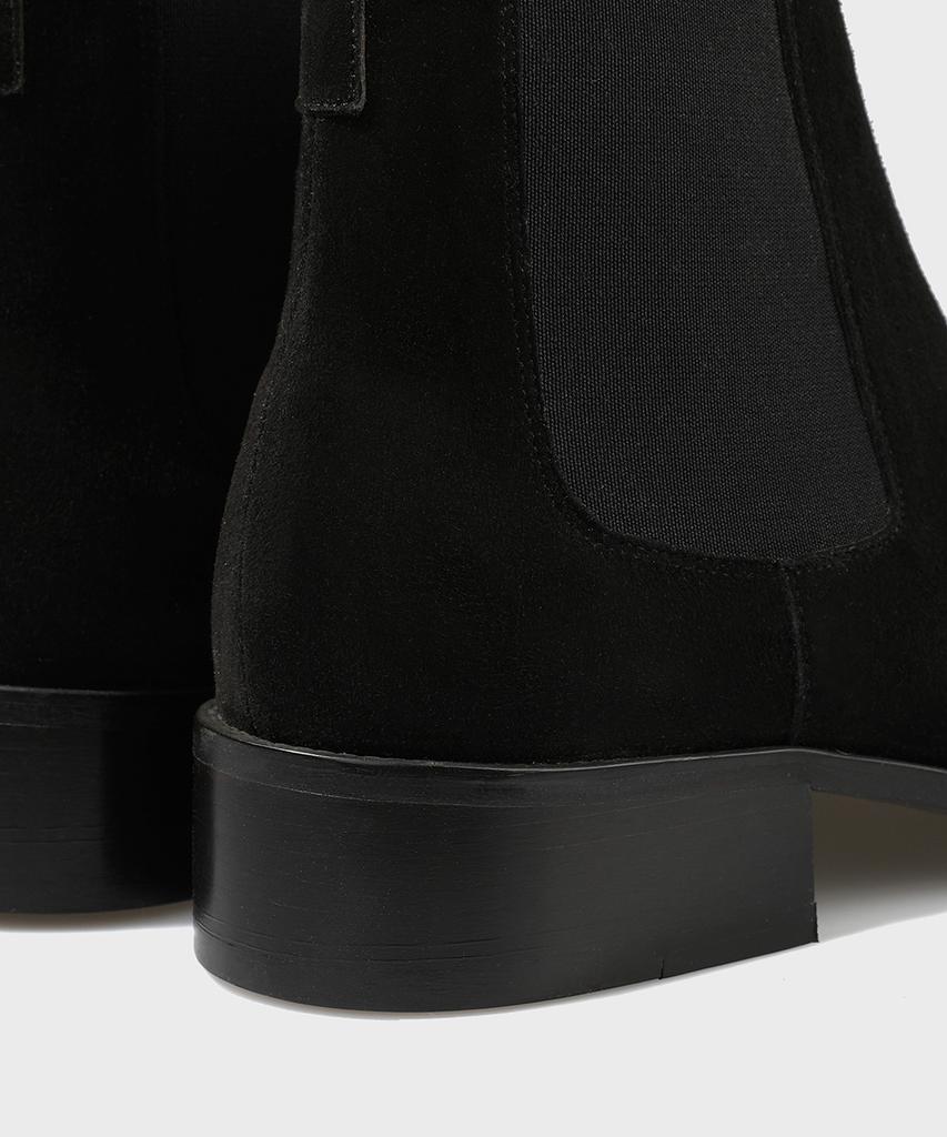 Firenze Atelier Slimline Black Sole Suede Chelsea Boots 3332-Qs [Black]
