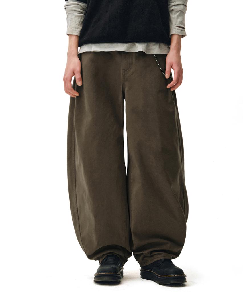 DECET Barrel Wide Leg Pants Dcpt071Brown