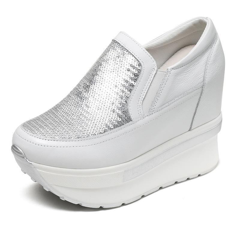 Inner Height Increase Thick Bottom Casual Shoes Small White Shoes Women s Shoes 35 белый
