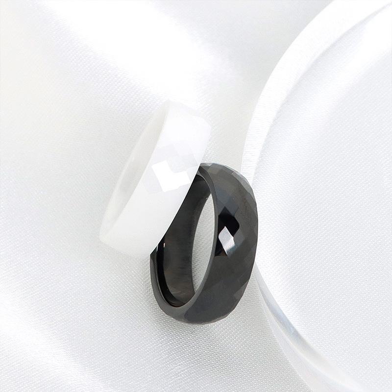 Rhombus Pattern Ceramic Ring DIY Wenwan Handheld Ring New Chinese Seiko Accessories Women