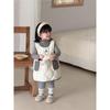 Baby Girl Korean Style Winter Vest and Long Sleeve Mori Dress Set
