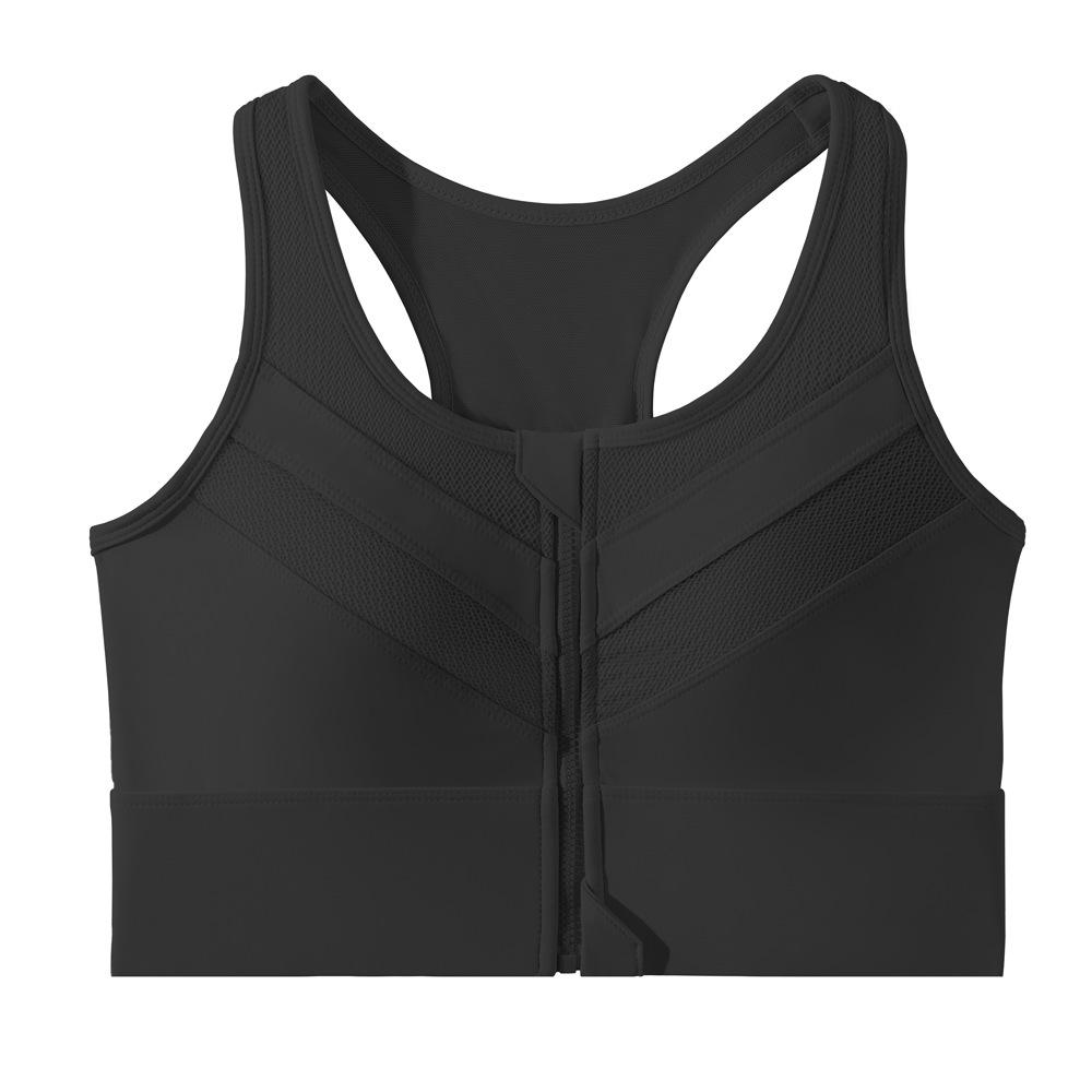 Plus Size Shockproof Zipper Sports Bra for High-Intensity Running and Yoga