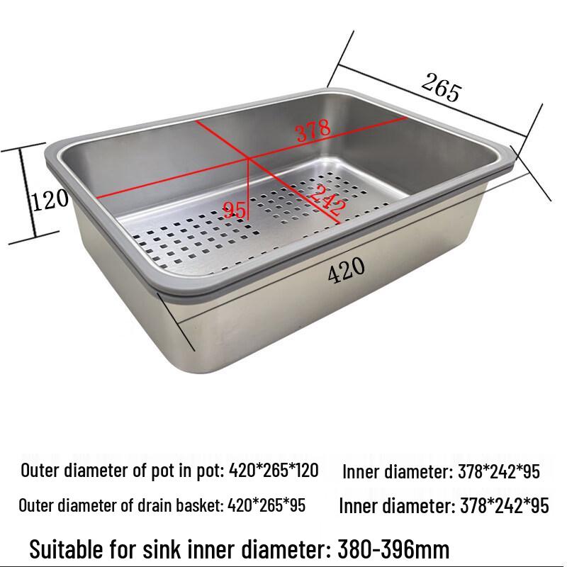 Stackable 304 Stainless Steel Kitchen Sink Drainer Basket