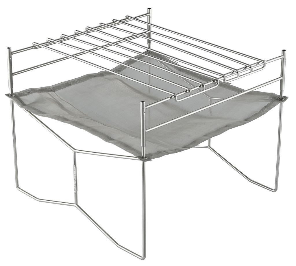 NANGGEAR Camp Bonfire Stand Fire Pit Stainless Steel Mesh Solo Grill Large Color (Nanko Gear) 11105-H2 (SOLO-303-H2)
