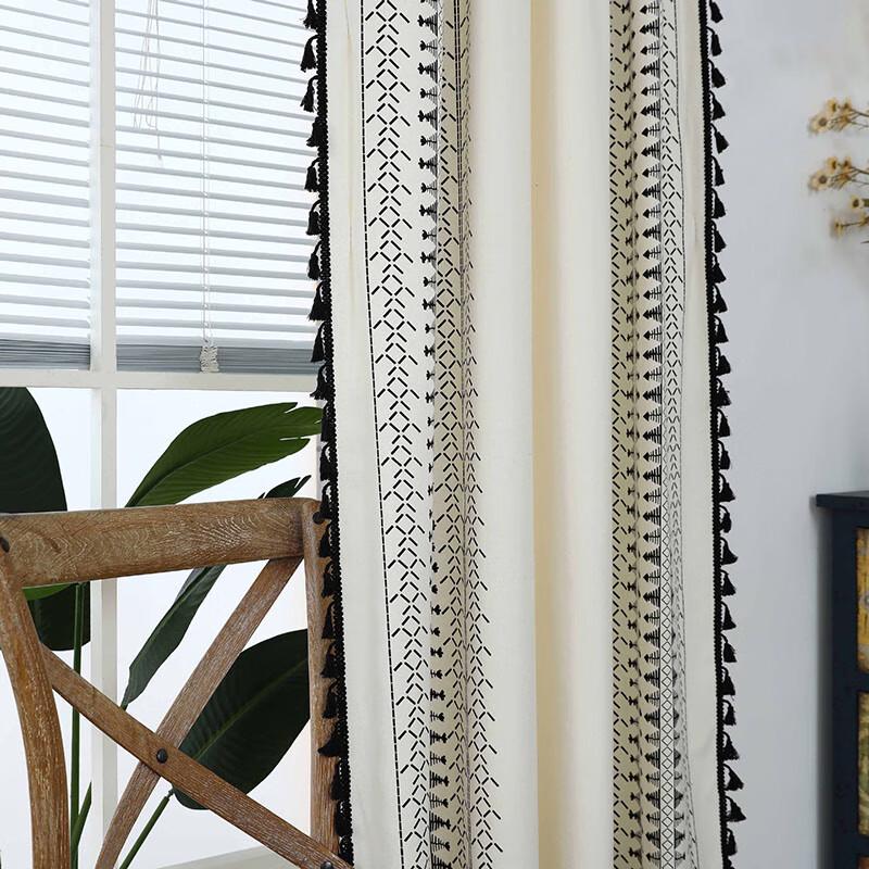 Jingga Farmhouse Printed Semi-Blackout Rod Pocket Curtain