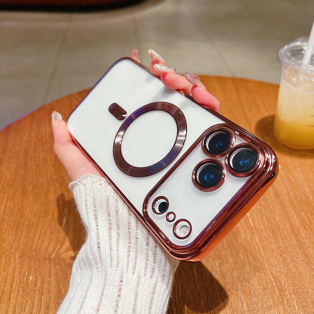 Luxury Plating Soft For Magsafe Magnetic Case for iPhone 17 Air 16 15 14 Plus 13 12 Mini 11 Pro Max Clear Full Protection Cover