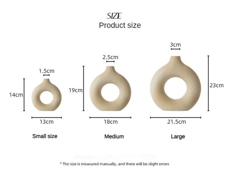 Vază din ceramică Vază cerc Decorată din ceramică Vasă din ceramică creativă Costum Vasă din ceramică pentru sufragerie