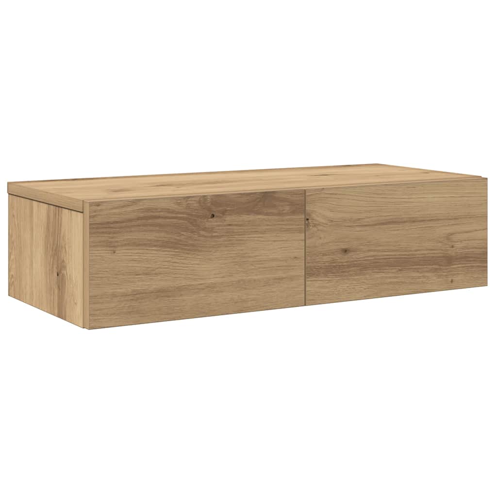 Wandregal mit Schubladen Artisan Eiche Optik 60 x 26,5 x 15 cm