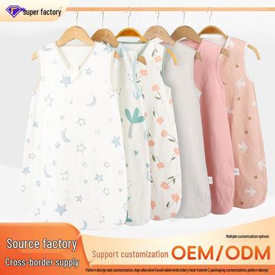 Sommer Mull Baby Schlafsack - Neugeborenes Anti-Strampel Ärmellose Steppweste für Klimaanlage