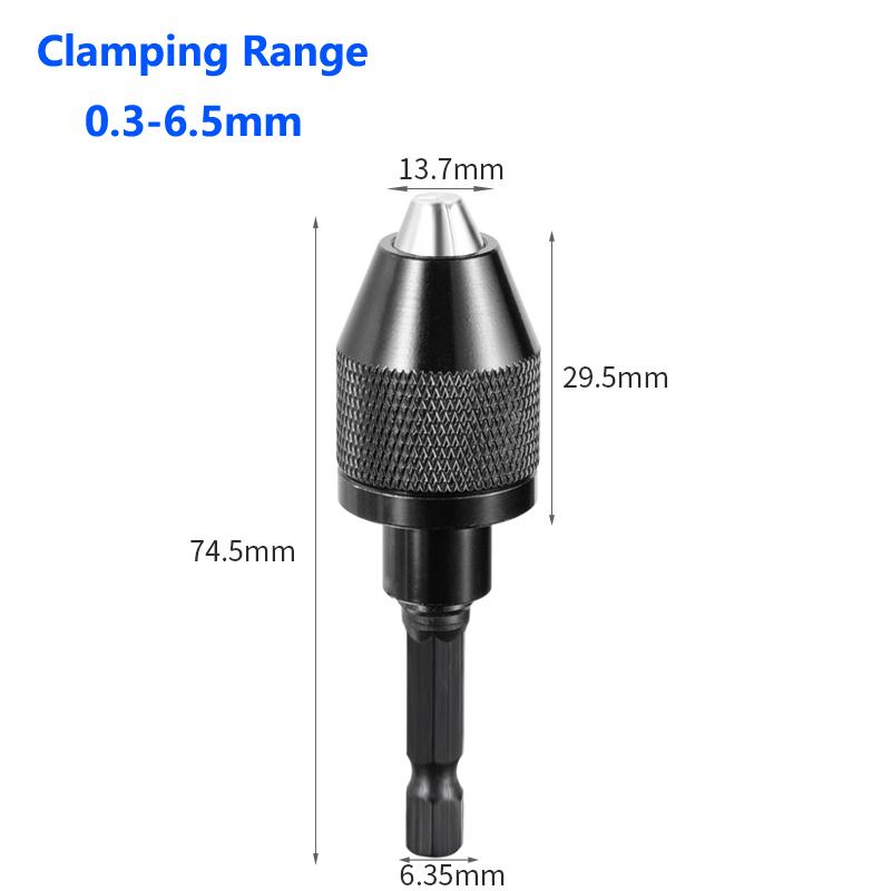Drill Chuck Keyless Screwdriver Impact Driver Adaptor Electric Micro Motor Clamp Mini Chuck Fixture Hex Shank Drill Bits Adapter Tire Chucks 1