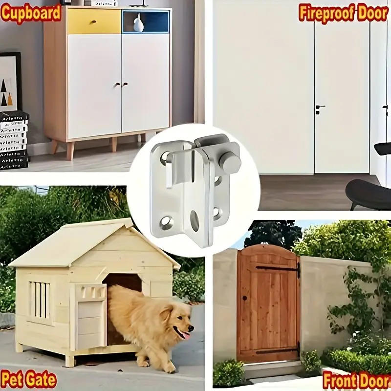 1PC Stainless Steel Anti-Theft Latch Stainless Steel Pin Door Latch Right-Angle Sliding Door Latch Pin Pet Cage Safety Door Bolt Latch