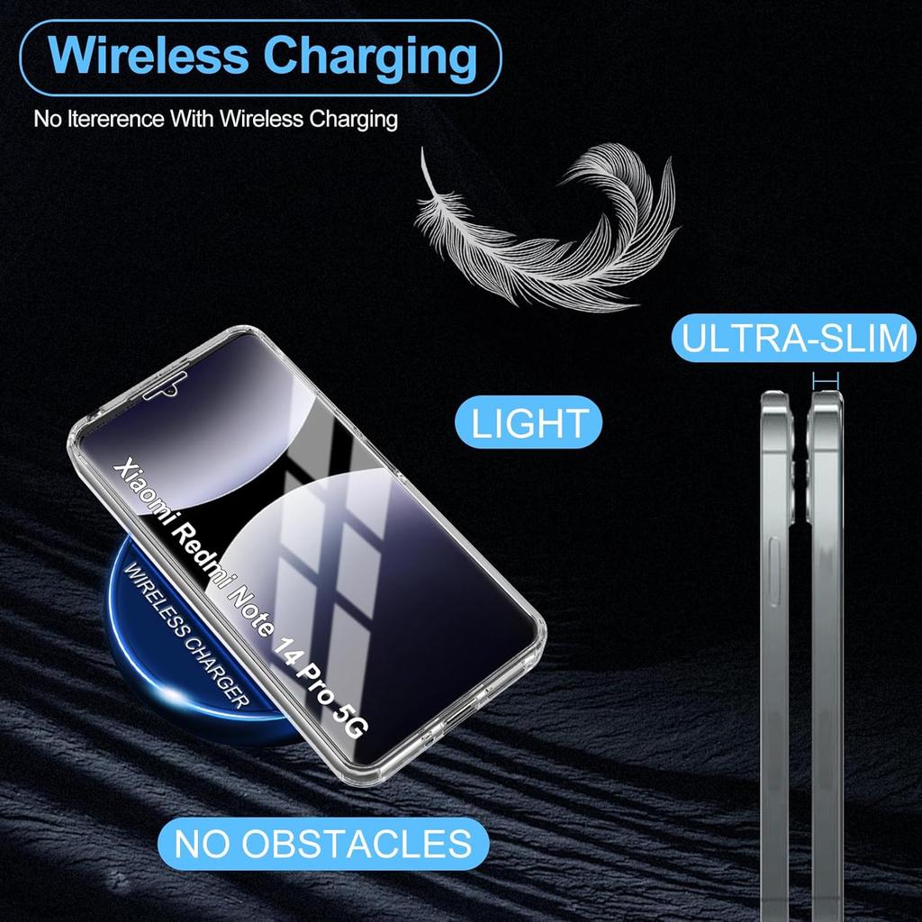 Case for Xiaomi Redmi Poco Samsung Galaxy , Transparent 360 Degree All-Round Protective Case with Integrated Screen Protector