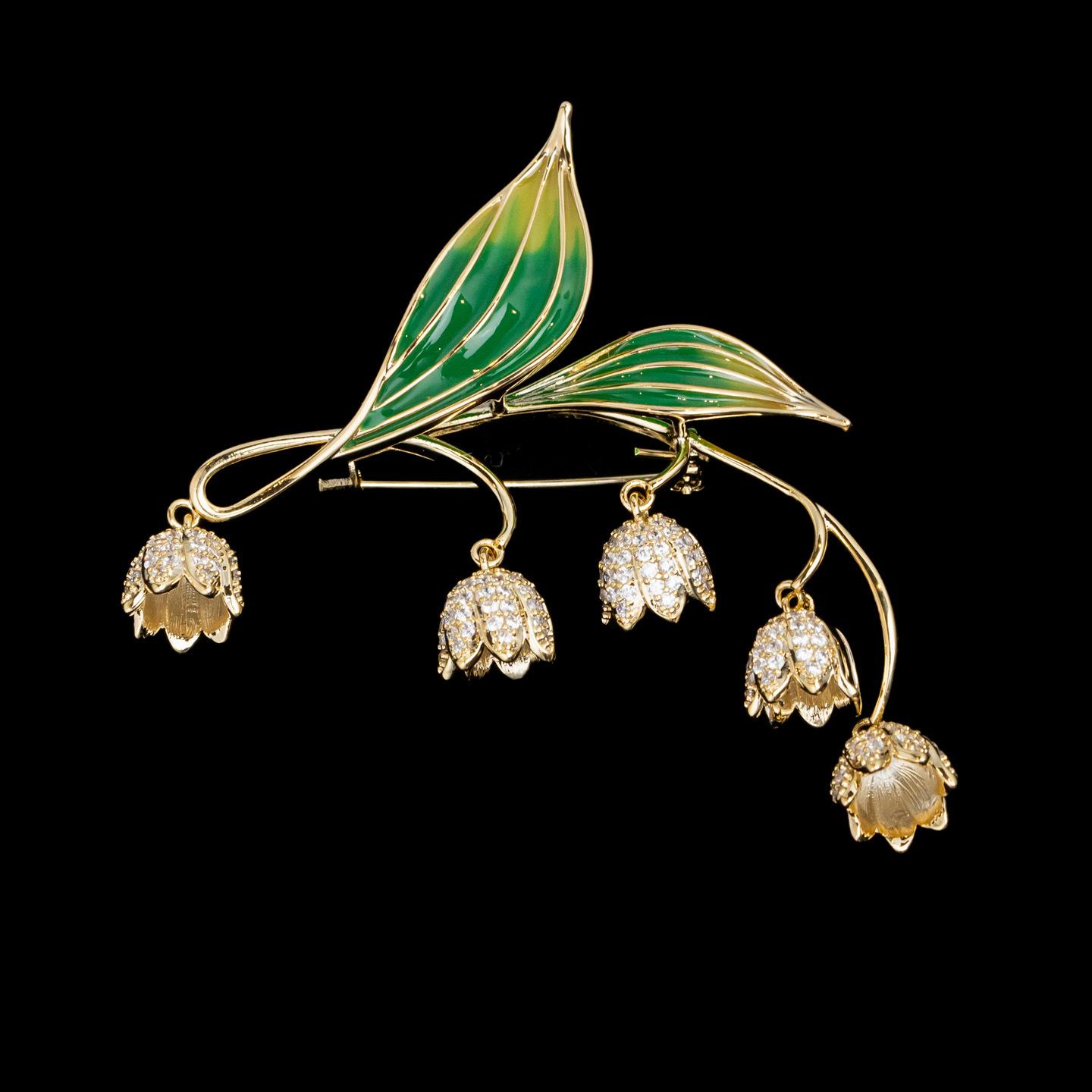 

Silver Lily of the Valley Mori Style Brooch - Retro Autumn Coat Pin Corsage