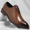 Leather Shoes Men's 2025 New Large Size British Dress Oxford Suit Shoes Square Head Men's Shoes 2025