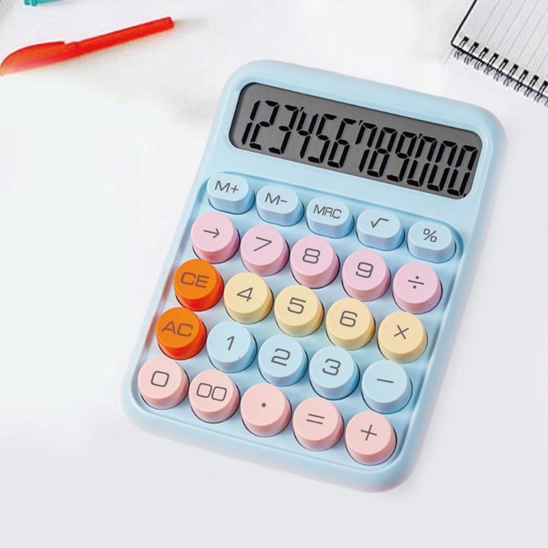 Transparent Button Calculator with Large Display LCD Display Big Button Calculator for Daily Basic Office Students