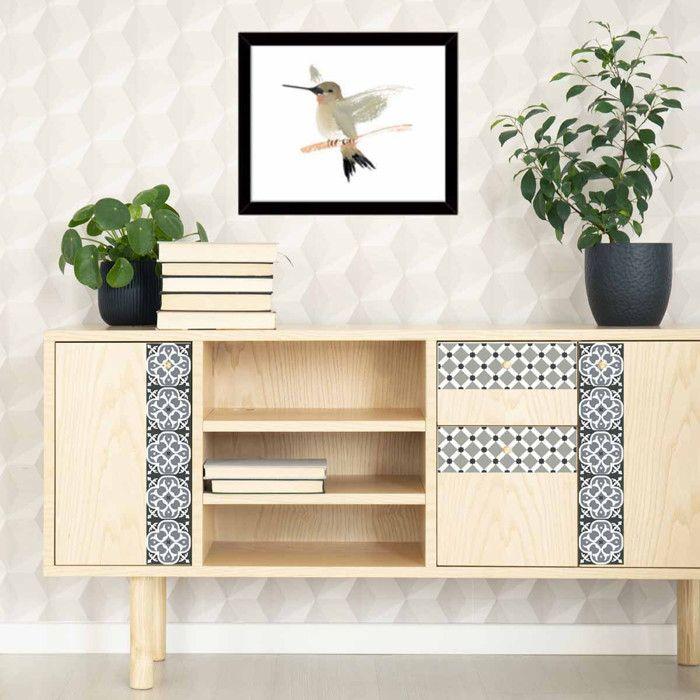 Sticker Adhésif - DRAEGER PARIS - Lys Noir - 15x15 cm - 6 pièces - Brillant