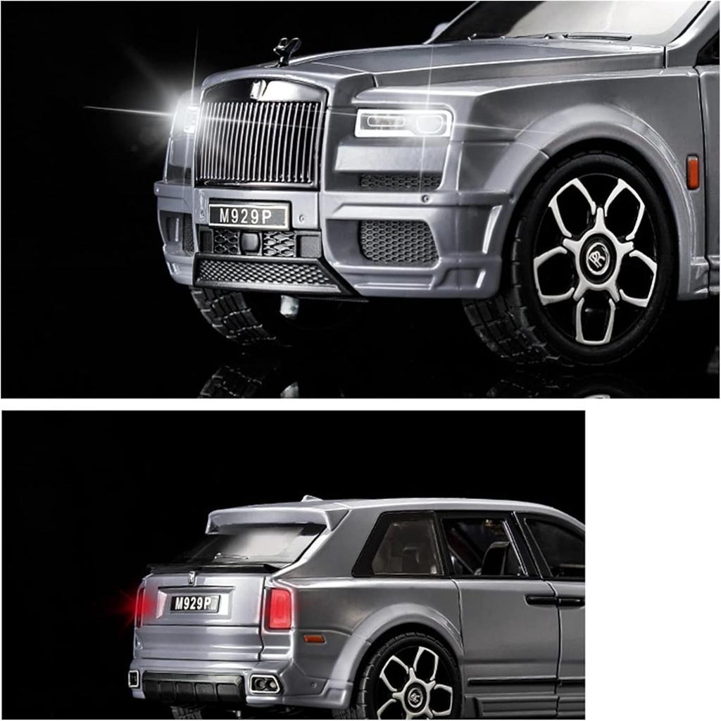 Diecast Metal Toy Car 1/20 for Rolls-Royce Cullinan SUV Off-Road Alloy Model Car Simulation Sound Light Toy for Kids