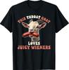 Funny Goat Swallows Juicy Wieners Inappropriate Adult T-Shirt