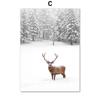 Sheep Deer Squirrel Snow Mountain Bridge Pine Wall Art Canvas Painting Posters And Prints Wall Pictures For Living Room Decor