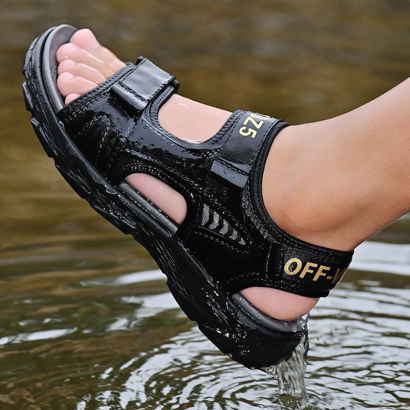 Men'S Sandals Genuine Leather 2022 Summer Newest High Quality Men Casual Fashion Platform Sandalia Soft-Soled Non-Slip Beach Shoes