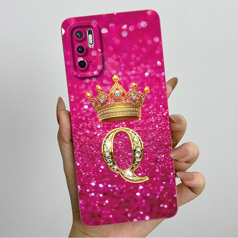 For Redmi Note 10 5G Note 10T 5G Fashion Initial Letter Couple Phone Case Redmi Note10 5G 10T Soft Silicone TPU Protective Case