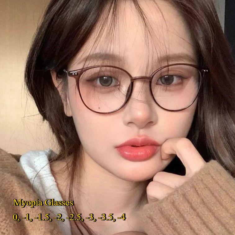 Myopia Glasses Retro Flat Glasses Black Frame Anti-blue Glasses