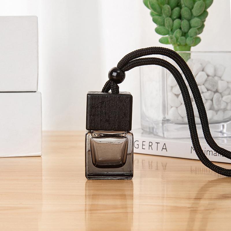 8ml Dyed Square Cap Black Cap Empty Bottle Car Essential Oil Diffuser Fragrance Air Freshener Scent Perfume Bottle Ornament 8ml