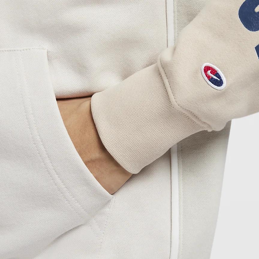 Nike Sportswear Club Casual Comfortable Hooded Zip Letter Long Sleeve Jacket Men Jackets Light-Brown HQ4950-104