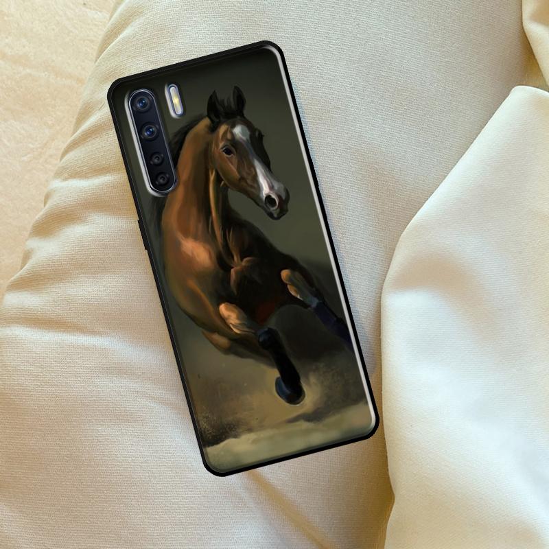 Running Horses Animal For OPPO A15 A16 A76 A96 A52 A72 A92 A98 A78 A58 A5 A9 A53 A17 A77 A57S A94 A74 A54S Case