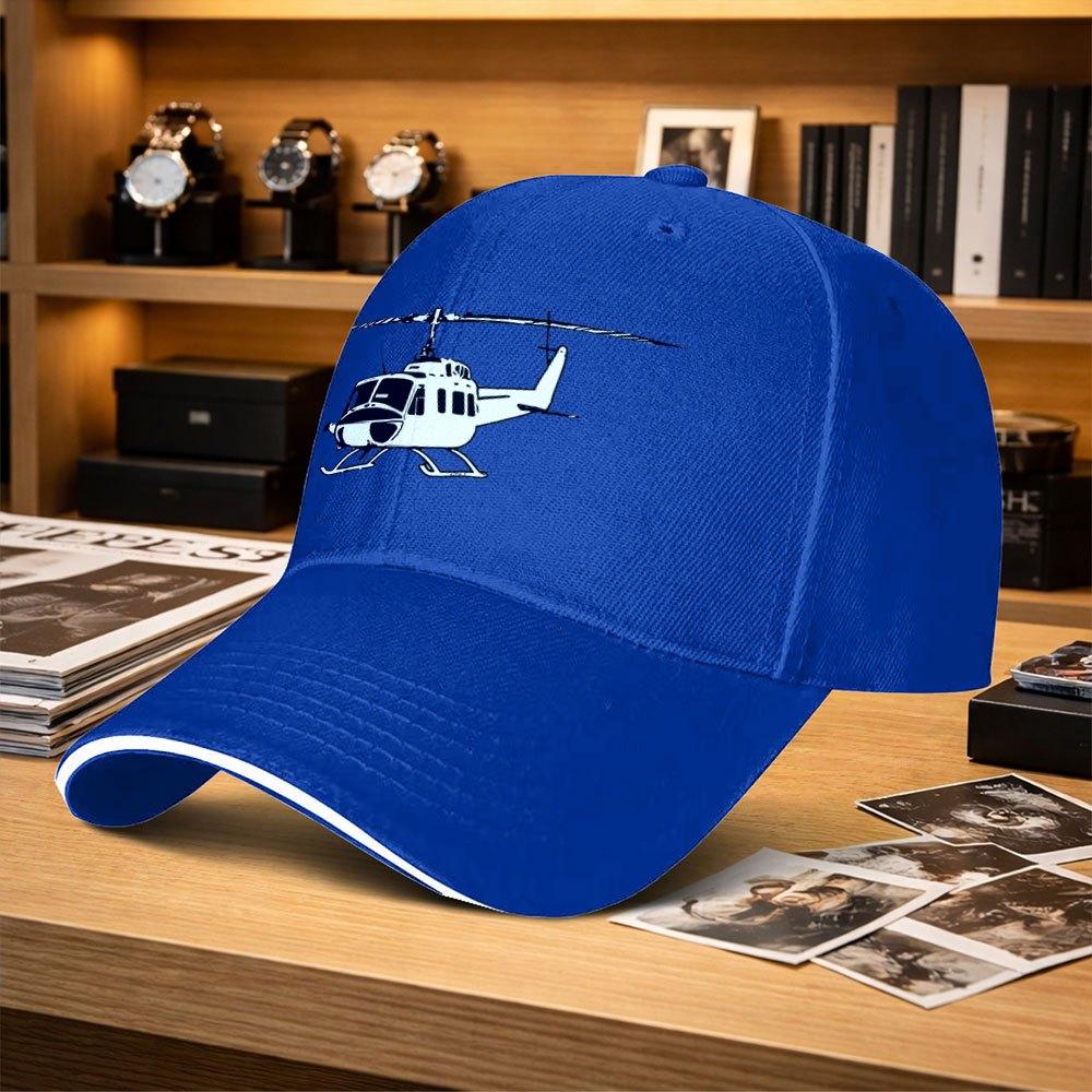 Helicopter Print Adjustable Baseball Cap Unisex Duckbill Hat for Fishing Golf Camping Hiking