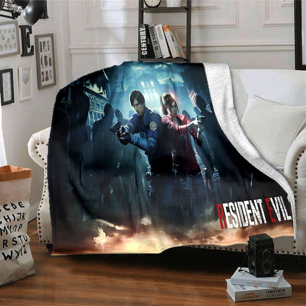 1pc resident evil 2 Blanket Soft Warm Throw for Home, Office, Travel All Season Cozy Bedding Gift, Office Cozy Accessory