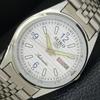 RARE REFURBISHED SEIKO 5 AUTOMATIC JAPAN MENS WHITE COLOR DIAL WATCH A500163-2 R151a-a500163