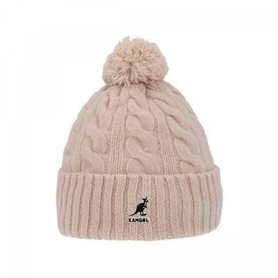 Kangol K4460sm Light Pink Cable Knit Pom Pom Beanie