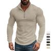Autumn Winter Men's Capless Hoodies Sweatshirt Oversize Small Square Half Zipper Stand Collar Pullover Sweater Jogger Sport Tops