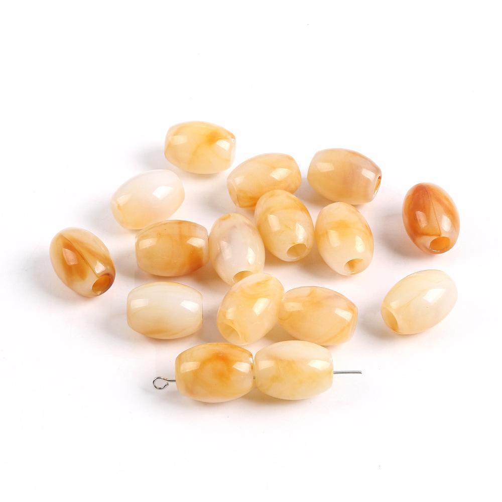 Perles Seau Ovales Acryliques Bicolores Perles Gros Trou Coussin de Siège Auto Bracelet Perlé Collier Accessoires de Bijouterie DIY