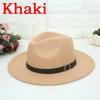Fashion Western Cowboy Men's Hat English Style Woolen Hat Flat Top Flat Brim Black Top Hat European American Hats Accessories