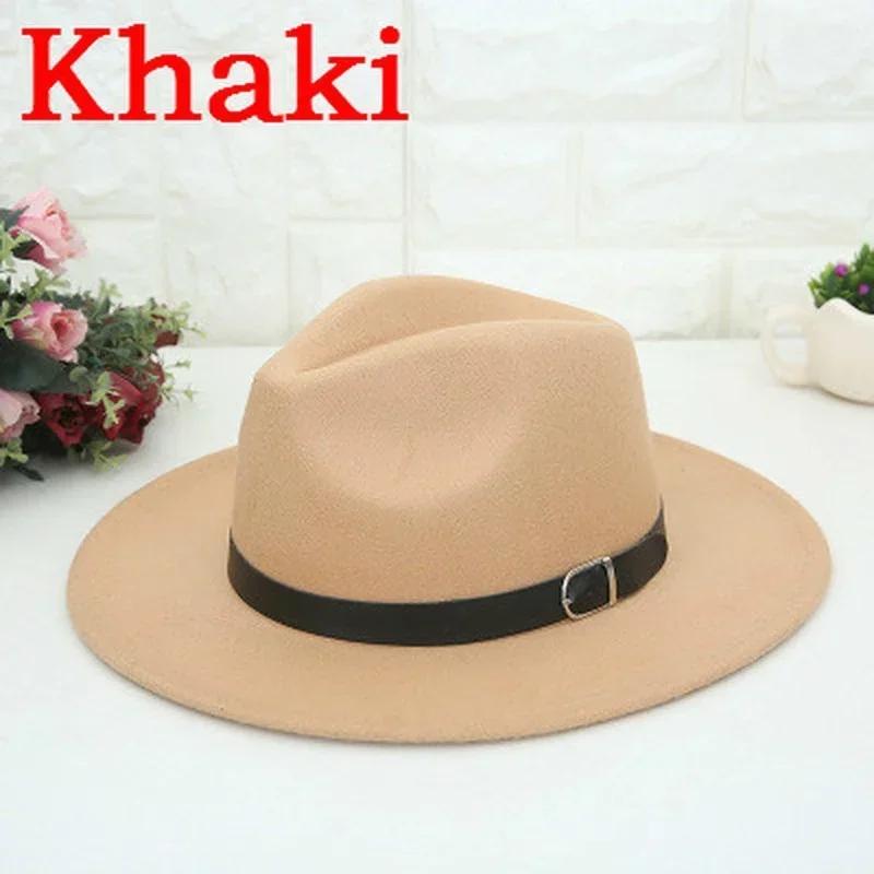 Fashion Western Cowboy Men's Hat English Style Woolen Hat Flat Top Flat Brim Black Top Hat European American Hats Accessories