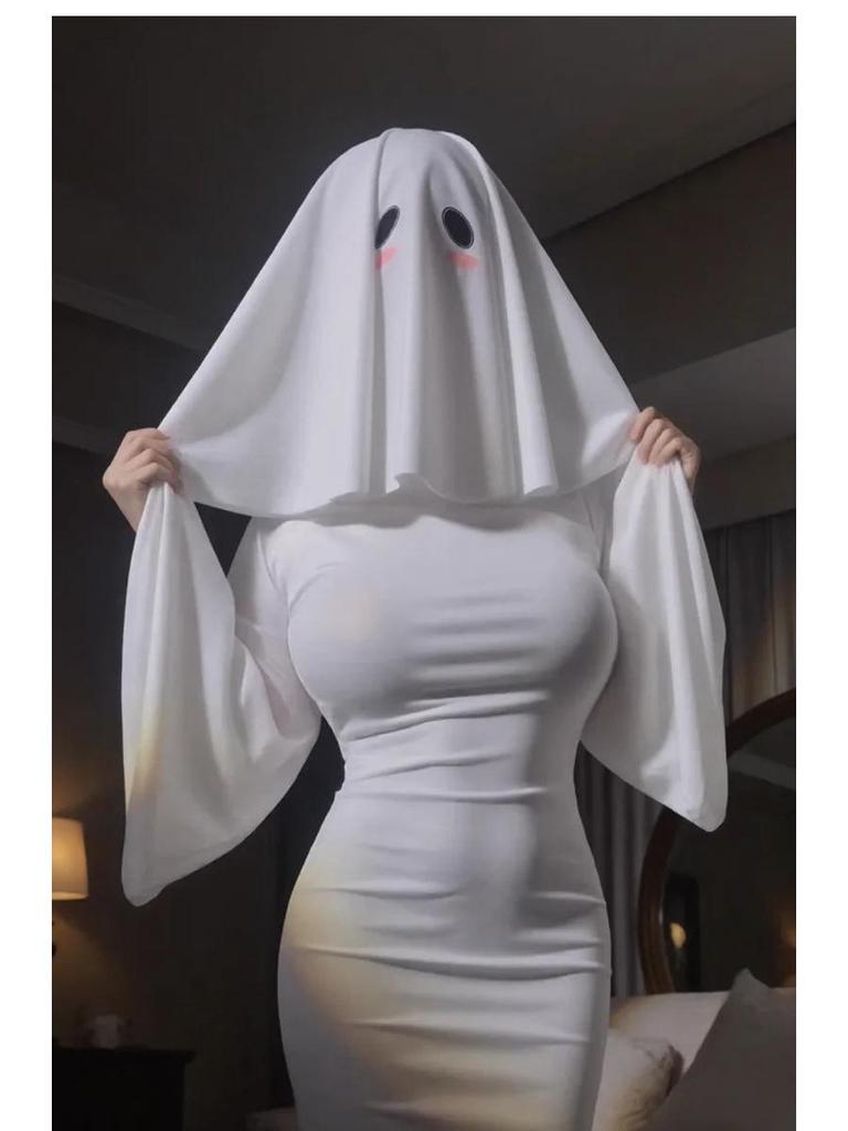 Kyoko Ghost Girl Cosplay Mask & Fishtail Dress Halloween Costume
