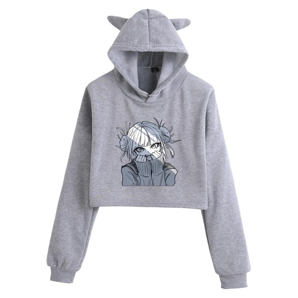Heiß verkaufendes Katzenohren Anime Senpai Cropped Kapuzenpullover für Damen für Herbst/Winter
