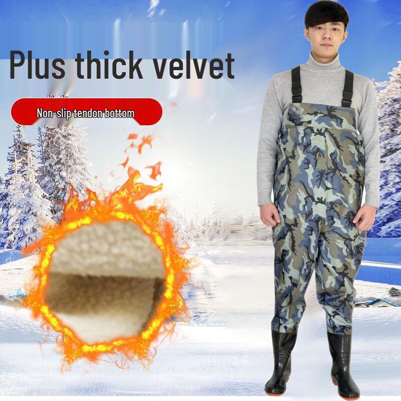 Men s Winter Waterproof Fleece Camo Fishing Pants